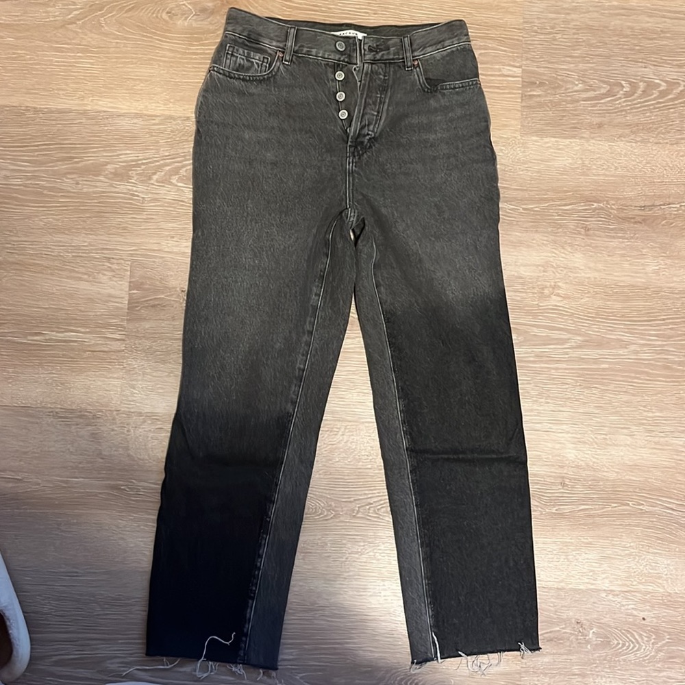 High Rise Straight Jeans - Black | Pac Sun
